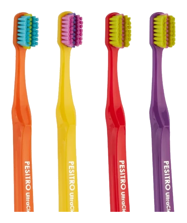Four PESITRO 6580 Ultra Soft Ortho toothbrushes
